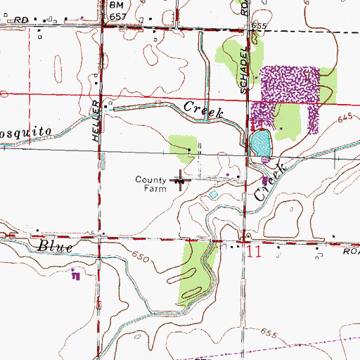 Topographic Map of Lucas County Farm, OH