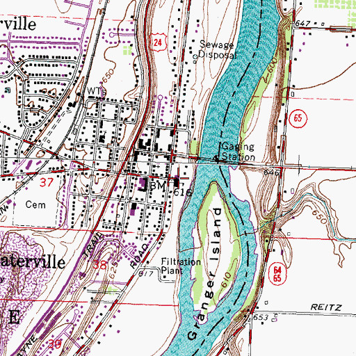 Topographic Map of Waterville Elementary School, OH