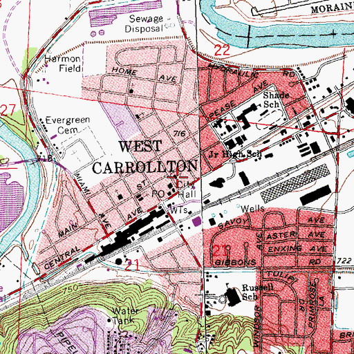 Topographic Map of Memorial United Methodist Church, OH
