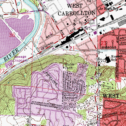 Topographic Map of Grantwood Park, OH