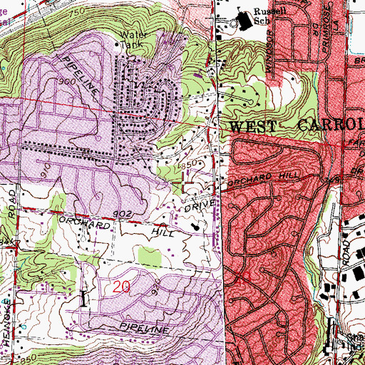 Topographic Map of Lake Forest Park, OH