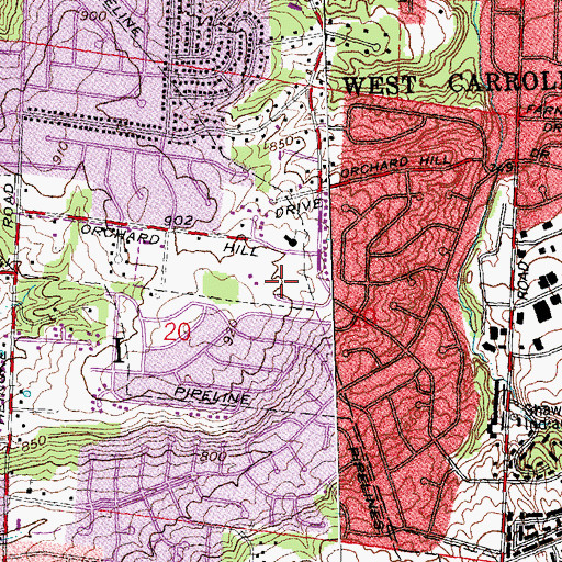 Topographic Map of Robert Wilson Park, OH