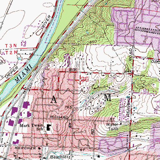 Topographic Map of Orchard Hill Park, OH
