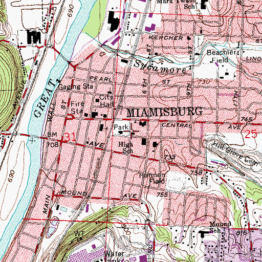 Topographic Map of Parkview United Methodist Church, OH
