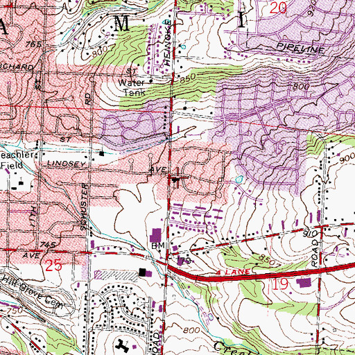 Topographic Map of Miamisburg First Church of God, OH