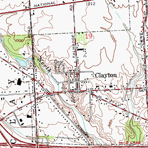 Topographic Map of Clayton United Methodist Church, OH