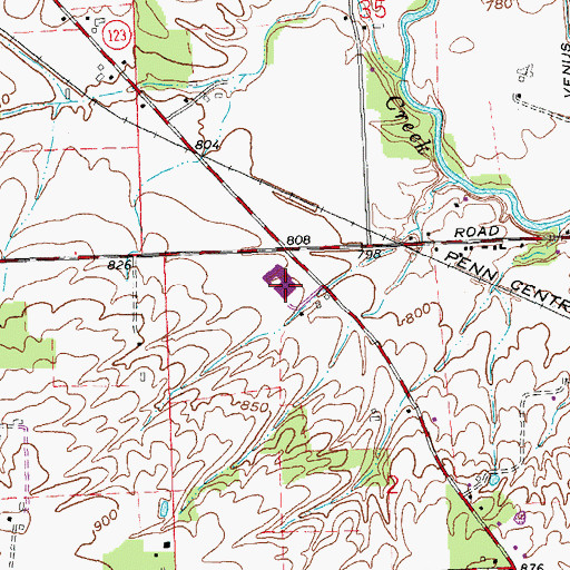 Topographic Map of Valley View High School, OH