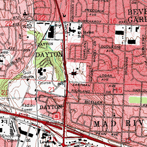 Topographic Map of Spinning Hills Middle School, OH