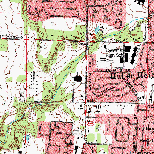 Topographic Map of Weisenborn Intermediate School, OH