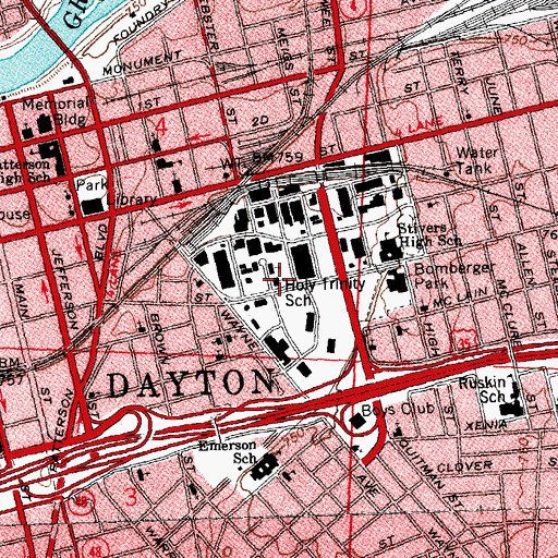 Topographic Map of Holy Trinity Catholic Church, OH
