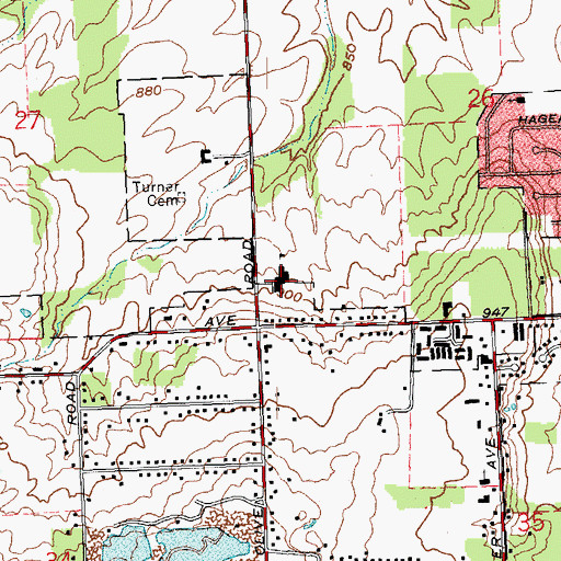 Topographic Map of Olivehill Elementary School, OH