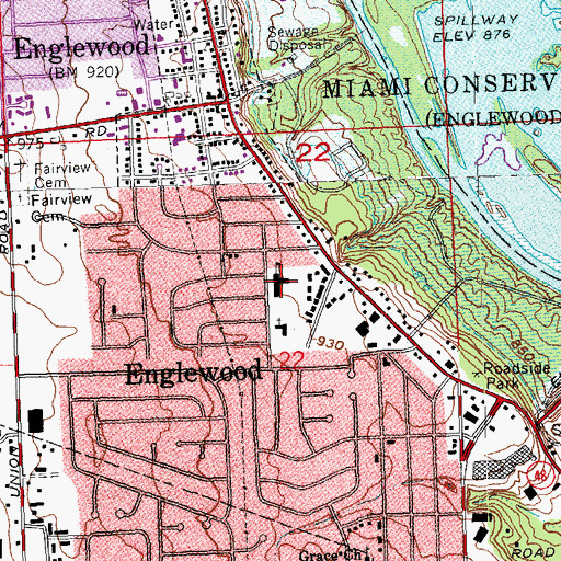 Topographic Map of Englewood Elementary School, OH