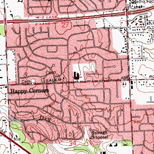 Topographic Map of Northmoor Elementary School, OH