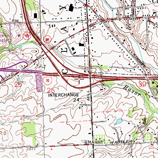 Topographic Map of Interchange 24, OH