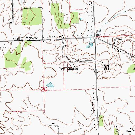 Topographic Map of Larch Tree Golf Course, OH