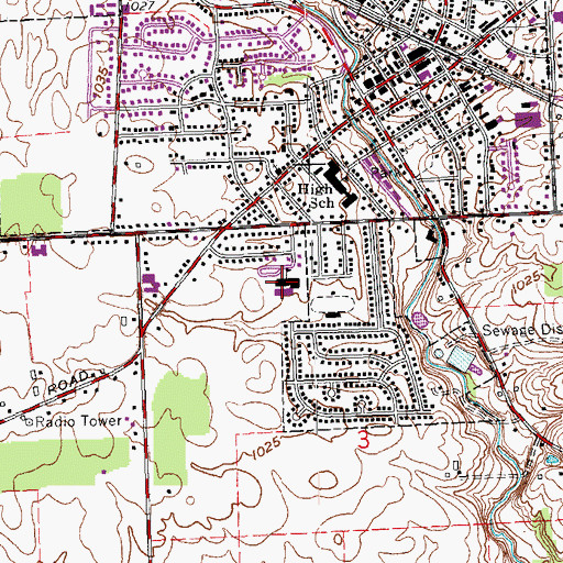 Topographic Map of Westbrook Elementary School, OH