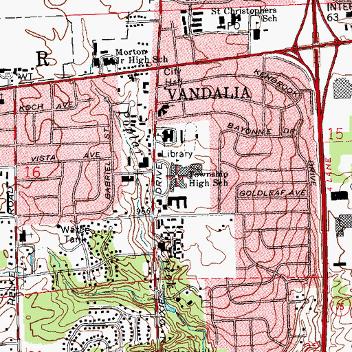 Topographic Map of Butler High School, OH
