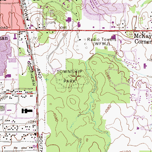 Topographic Map of Boardman Park, OH
