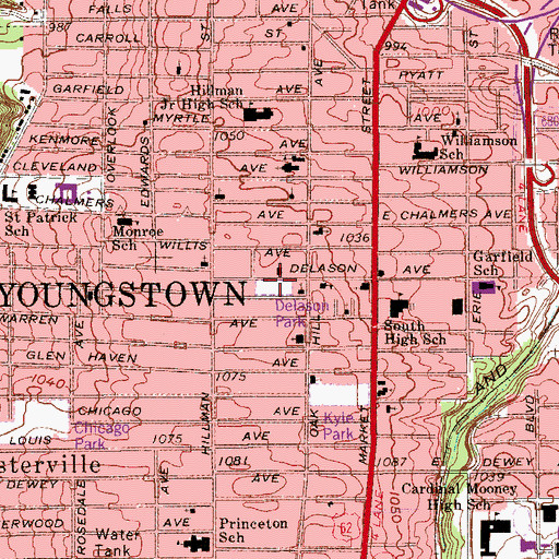 Topographic Map of Delason Park, OH