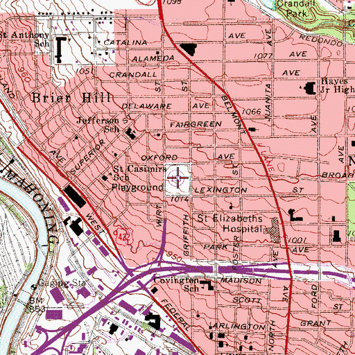 Topographic Map of Evans Field, OH