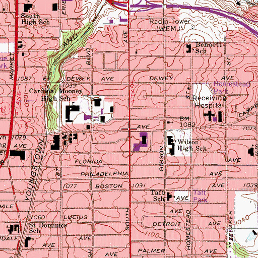 Topographic Map of Flint Hill, OH