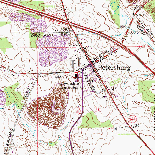 Topographic Map of Springfield High School, OH