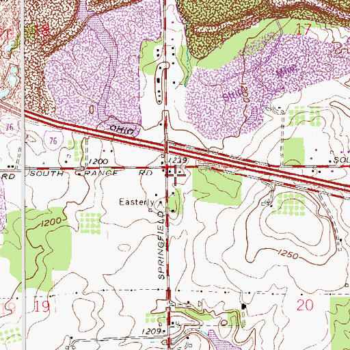 Topographic Map of Esterly School (historical), OH