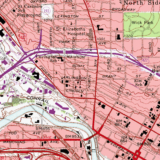 Topographic Map of Amazing Grace Evangelical Baptist Church, OH