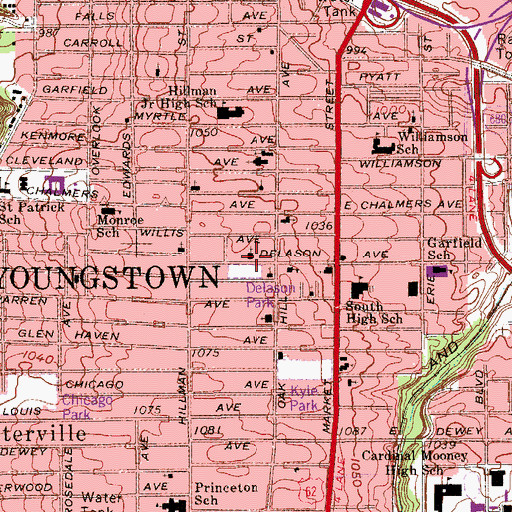 Topographic Map of Bethany Baptist Church, OH