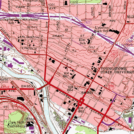 Topographic Map of Holy Trinity Missionary Baptist Church, OH
