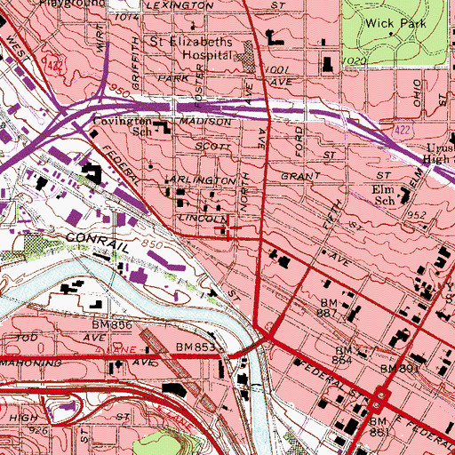 Topographic Map of Holy Trinity Ukrainian Catholic Church, OH