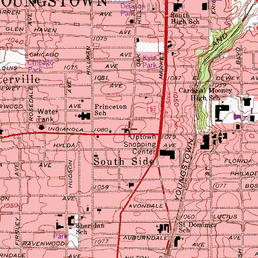 Topographic Map of Indianola United Methodist Church, OH