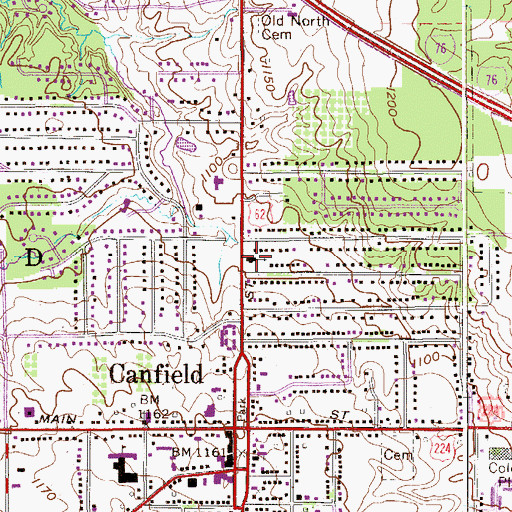 Topographic Map of Old North Baptist Church, OH
