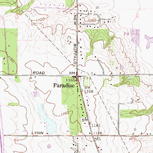 Topographic Map of Paradise United Church of Christ, OH