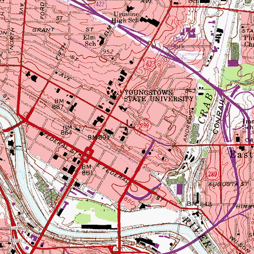 Topographic Map of Saint Andrews African Methodist Episcopal Church, OH