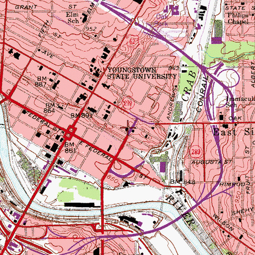 Topographic Map of Saint Cyril and Methodius Catholic Church, OH