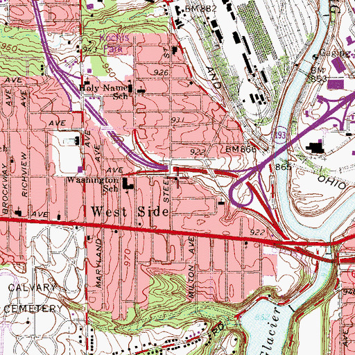 Topographic Map of Saint Michaels Carpatho-Russian Orthodox Church, OH
