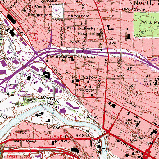 Topographic Map of Saints Peter and Paul Catholic Church, OH