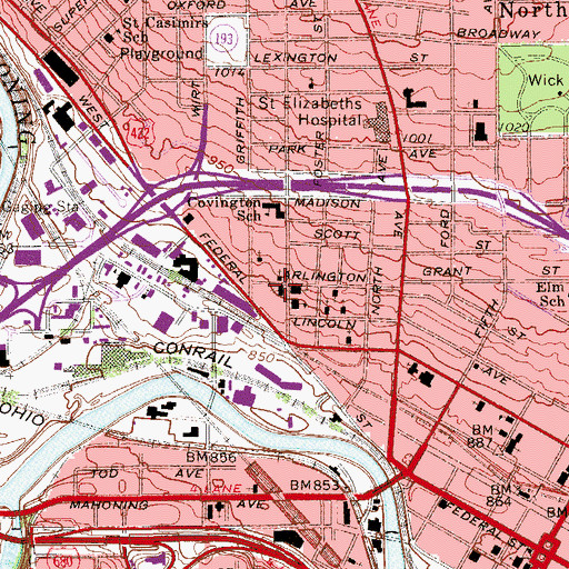 Topographic Map of Tabernacle Baptist Church, OH