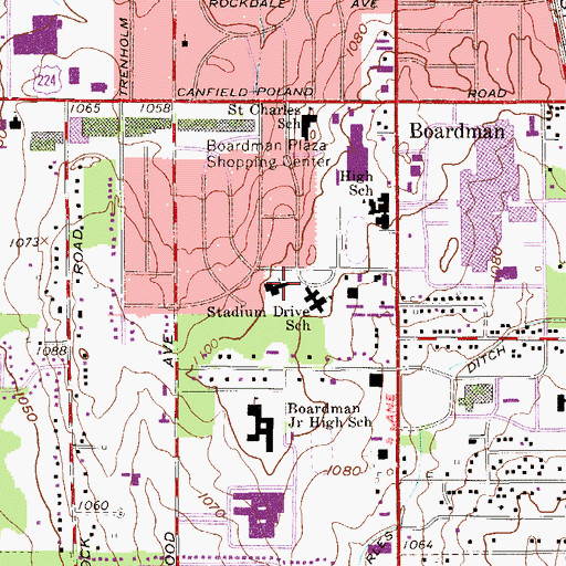 Topographic Map of Westminister Presbyterian Church, OH