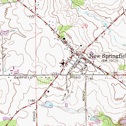 Topographic Map of New Springfield Elementary School, OH