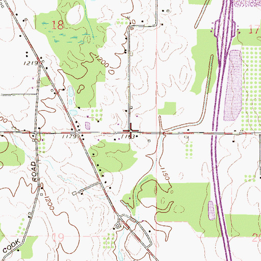 Topographic Map of Boyer, OH