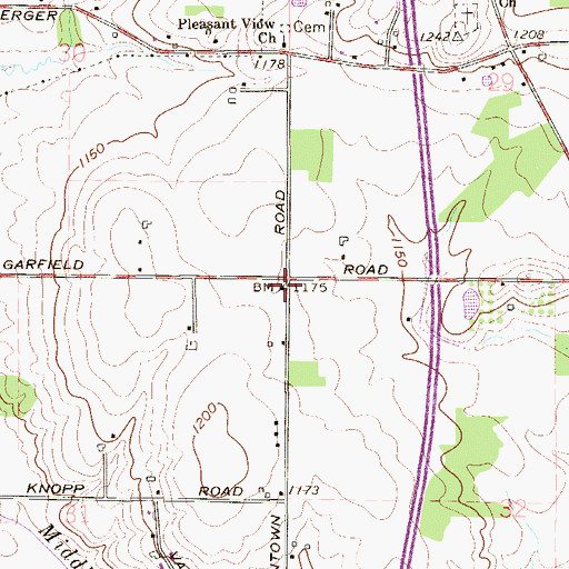 Topographic Map of Germantown School (historical), OH