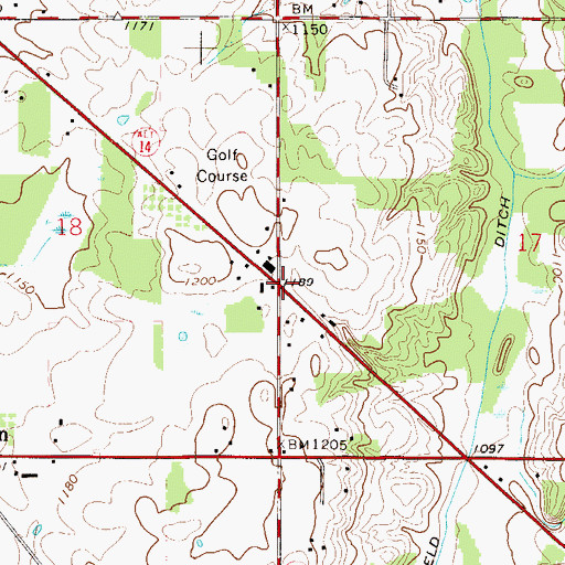 Topographic Map of Boswell (historical), OH
