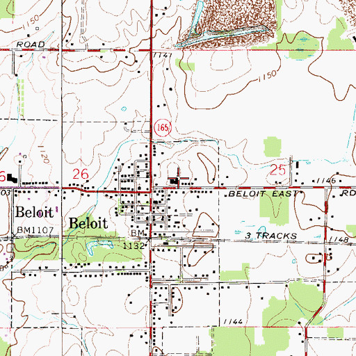 Topographic Map of Beloit Elementary School, OH