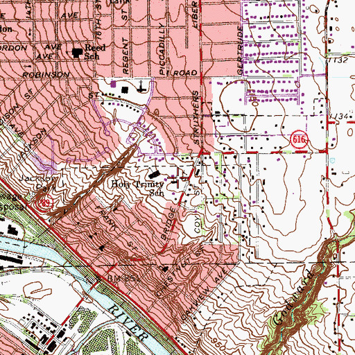 Topographic Map of Holy Trinity Catholic Church, OH