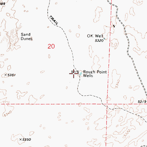 Topographic Map of Rough Point Wells, AZ