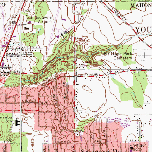Topographic Map of Thorn Hill, OH