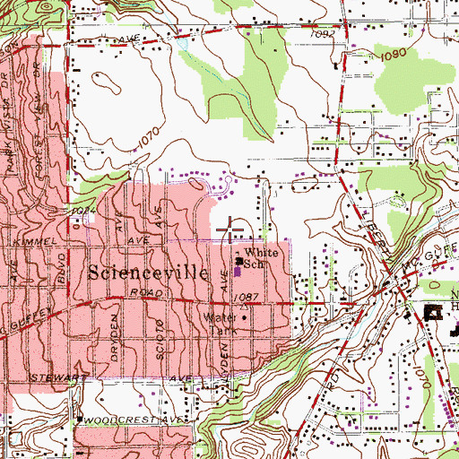 Topographic Map of White Park, OH