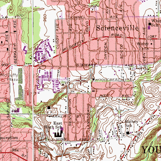Topographic Map of Victory Field, OH